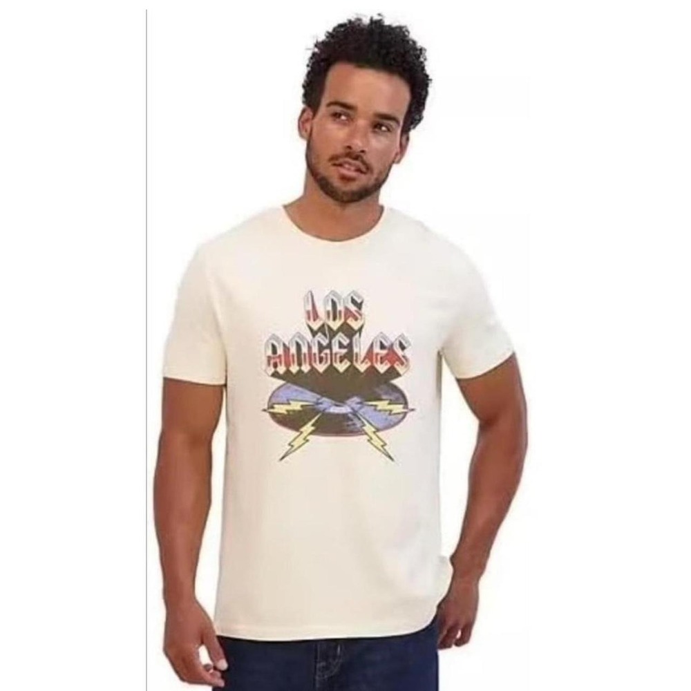 NWOT Lucky Brand Los Angeles Graphic Crewneck Cotton Short Sleeve T- Shirt